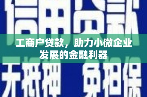 下营工商户贷款，助力小微企业发展的金融利器